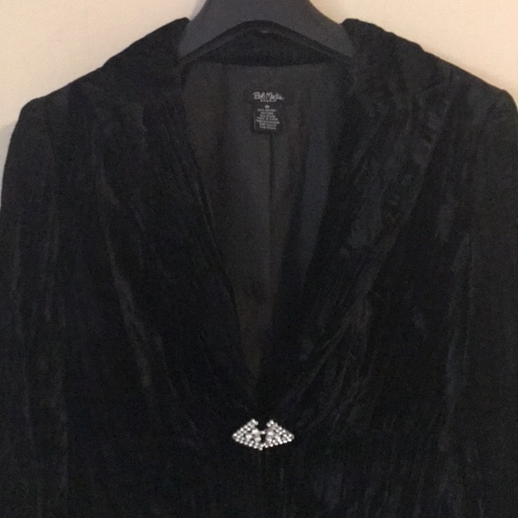 BOB MACKIE Vintage Velvet Jacket BLACK Sz 10 - Picture 2 of 8